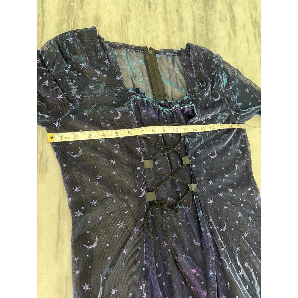 Handmade Costume Size 12/14 Iridescent Witch Sorcerer Gothic Medieval Cosplay - Picture 6 of 10